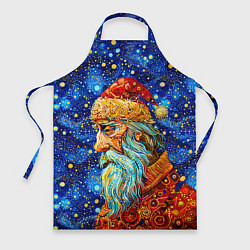 Фартук кулинарный Santa Claus: pop-art-brut-nouveau pointillism, цвет: 3D-принт