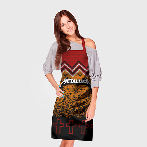 Фартук Metallica christmas ugly sweater / 3D-принт – фото 3