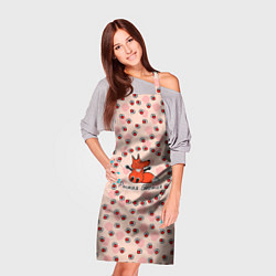 Фартук кулинарный Лиса рыжая бестия паттерн, цвет: 3D-принт — фото 2