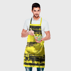 Фартук кулинарный Чёрно-жёлтый техно-паттерн, цвет: 3D-принт — фото 2