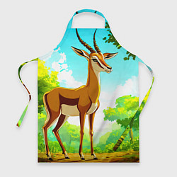Фартук кулинарный Газель в лесу, цвет: 3D-принт