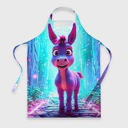 Фартук кулинарный Ослик в неоновых искрах, цвет: 3D-принт