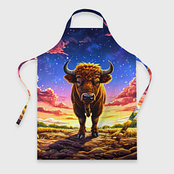 Фартук кулинарный Буйвол в звездной ночи, цвет: 3D-принт