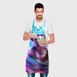 Фартук кулинарный Лемур в сказочном лесу, цвет: 3D-принт — фото 2