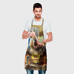 Фартук кулинарный Русский медведь грозный воин, цвет: 3D-принт — фото 2