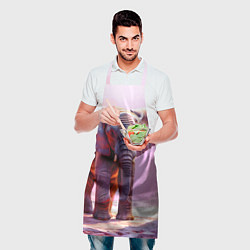 Фартук кулинарный Слон в розовом, цвет: 3D-принт — фото 2