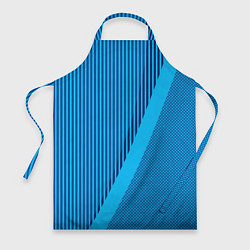Фартук кулинарный Сине-голубой с широкой полосой, цвет: 3D-принт