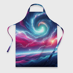 Фартук кулинарный Spiral neon galaxy - ai art fantasy, цвет: 3D-принт