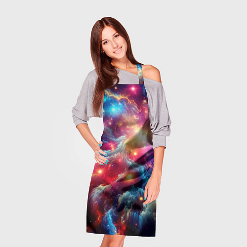 Фартук Colorfull neon space clouds - ai art fantasy / 3D-принт – фото 3