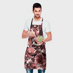 Фартук кулинарный Растения против зомби в красном цвете, цвет: 3D-принт — фото 2