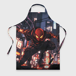 Фартук кулинарный Человек паук в черном, цвет: 3D-принт