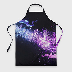 Фартук кулинарный Фиолетово-синяя абстрактная волна, цвет: 3D-принт