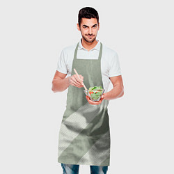 Фартук кулинарный Светлый серо-зелёный абстрактный, цвет: 3D-принт — фото 2