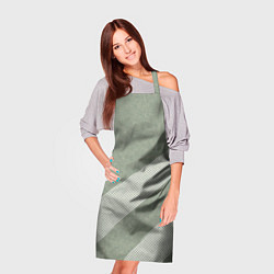 Фартук кулинарный Светлый серо-зелёный абстрактный, цвет: 3D-принт — фото 2