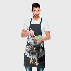 Фартук кулинарный Белая сова на темном фоне, цвет: 3D-принт — фото 2
