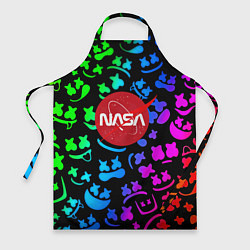 Фартук кулинарный Marshmello x NASA gradient, цвет: 3D-принт