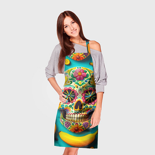 Фартук Череп и бананы - летняя композиция / 3D-принт – фото 3