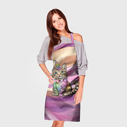 Фартук кулинарный Котенок в костюме единорога, цвет: 3D-принт — фото 2