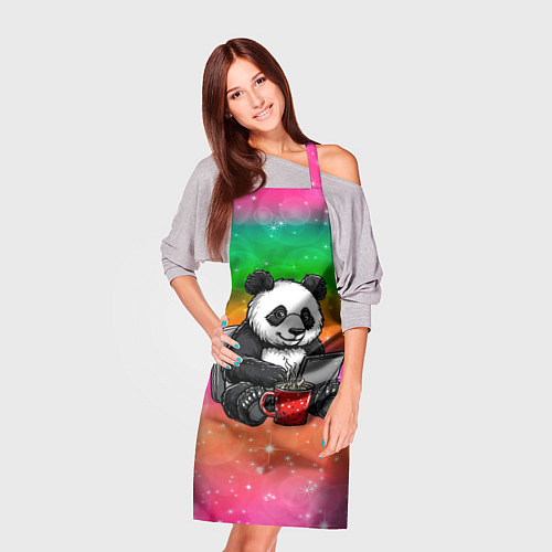 Фартук Панда с кофе за ноутом / 3D-принт – фото 3