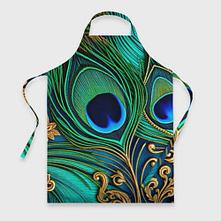 Фартук Зеленые перья павлина