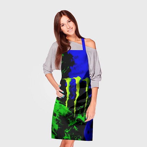 Фартук Monster energy кислотный огонь / 3D-принт – фото 3
