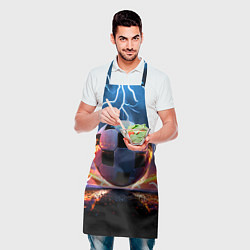 Фартук кулинарный Футбольный мяч в молниях, цвет: 3D-принт — фото 2