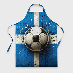 Фартук кулинарный Футбольный мяч на синем, цвет: 3D-принт