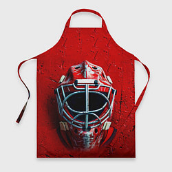 Фартук кулинарный Маска голкипера на красном, цвет: 3D-принт