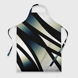Фартук Чёрно-белый с синим затемнением полосы