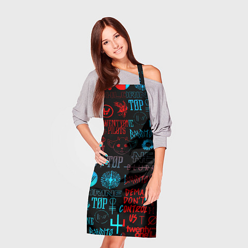 Фартук Twenty one pilots rock pattern / 3D-принт – фото 3
