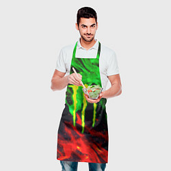 Фартук кулинарный Monster energy огонь лого, цвет: 3D-принт — фото 2