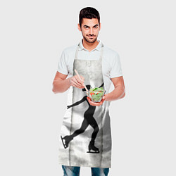 Фартук кулинарный Фигуристка на сером, цвет: 3D-принт — фото 2