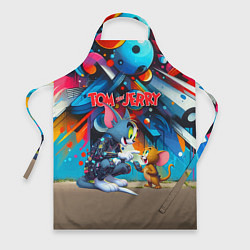 Фартук кулинарный Tom and Jerry - cyberpunk graffiti fantasy, цвет: 3D-принт