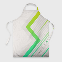 Фартук кулинарный Color white line green, цвет: 3D-принт