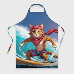 Фартук кулинарный Кот на волне, цвет: 3D-принт