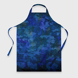 Фартук кулинарный Абстракция - blue uniform camouflage, цвет: 3D-принт