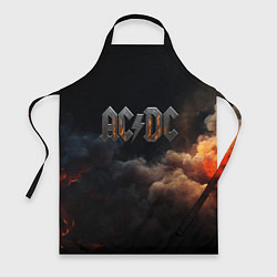 Фартук кулинарный ACDC металлический лого, цвет: 3D-принт