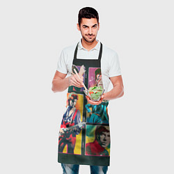 Фартук кулинарный David Bowie vintage collage, цвет: 3D-принт — фото 2