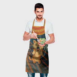 Фартук кулинарный Котик Крик - вязаный нейроарт, цвет: 3D-принт — фото 2