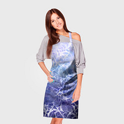 Фартук кулинарный Абстракция - white web on blue background, цвет: 3D-принт — фото 2