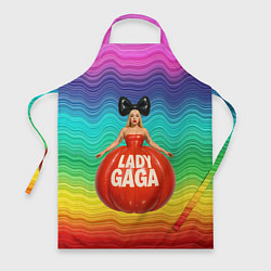 Фартук кулинарный Леди Гага в круглом надувном платье, цвет: 3D-принт