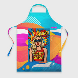 Фартук кулинарный Леди Гага в стиле комиксов, цвет: 3D-принт