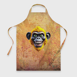 Фартук кулинарный Желтая сумасшедшая обезьяна, цвет: 3D-принт