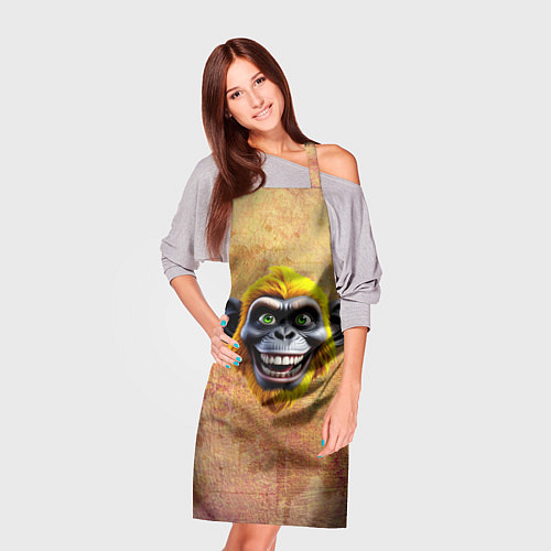 Фартук Желтая сумасшедшая обезьяна / 3D-принт – фото 3