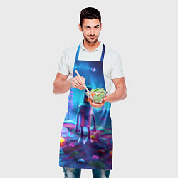 Фартук кулинарный Бендер на сказочной неоновой грибной планете - ней, цвет: 3D-принт — фото 2