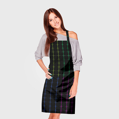 Фартук Color black multicolored stripes / 3D-принт – фото 3
