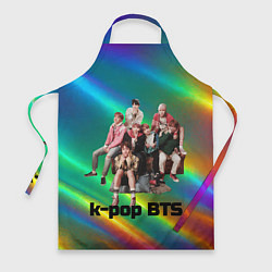 Фартук кулинарный BTS радужный блестящий фон, цвет: 3D-принт
