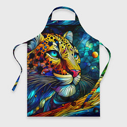 Фартук кулинарный Морда леопарда - витраж, цвет: 3D-принт