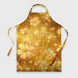 Фартук Цветочный золотой с искрами
