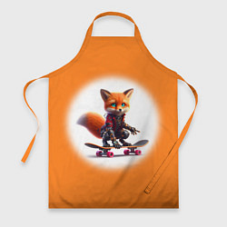 Фартук кулинарный Cyber fox cub is a cool skateboarder - ai art, цвет: 3D-принт